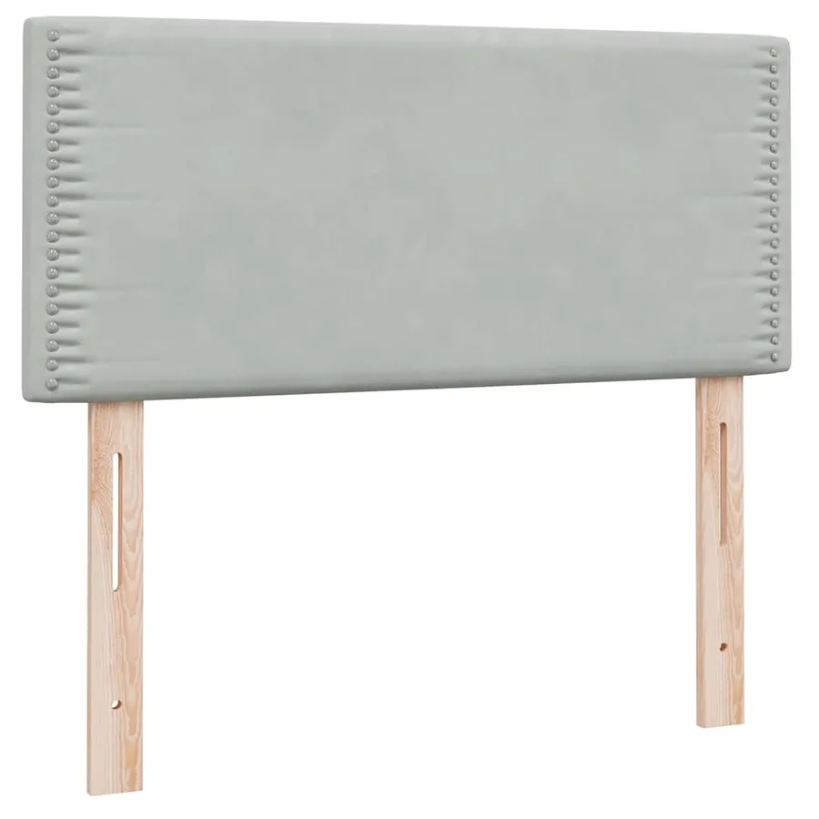 Sommier à lattes de lit et matelas gris clair 100x210cm velours - 6