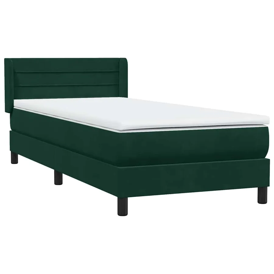 Sommier à lattes de lit et matelas vert foncé 90x220 cm velours - 4