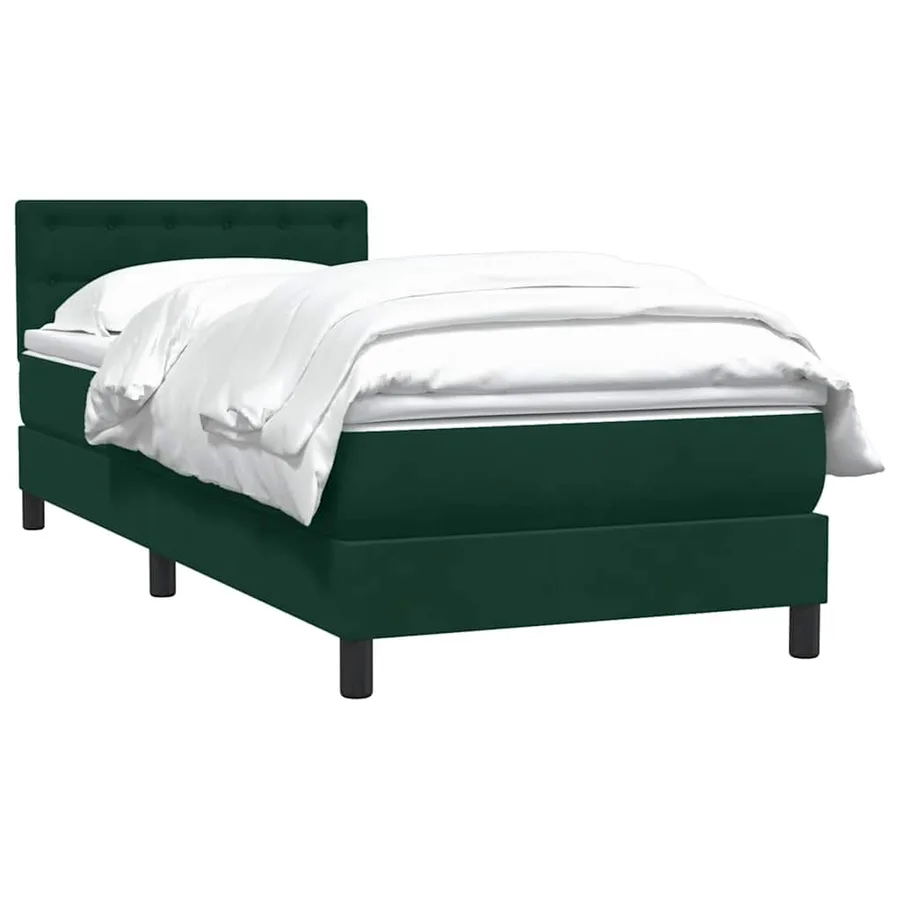 Sommier à lattes de lit et matelas vert foncé 90x220 cm velours - 3