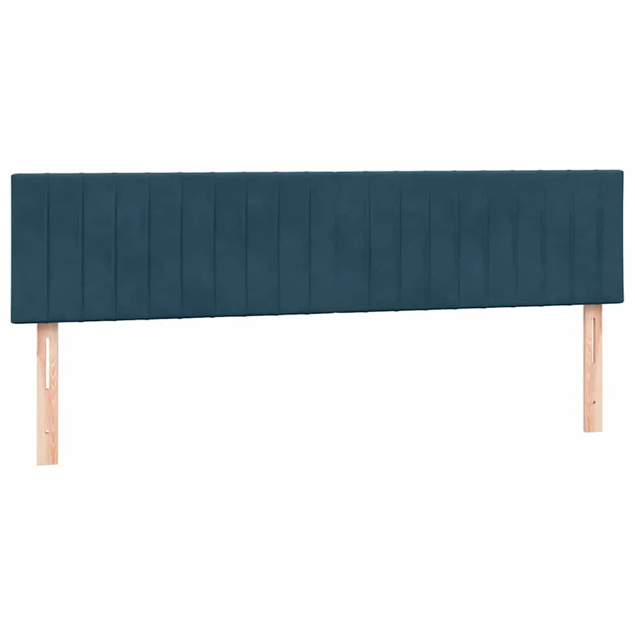 Sommier à lattes de lit et matelas et LED bleu foncé 180x210cm velours - 7