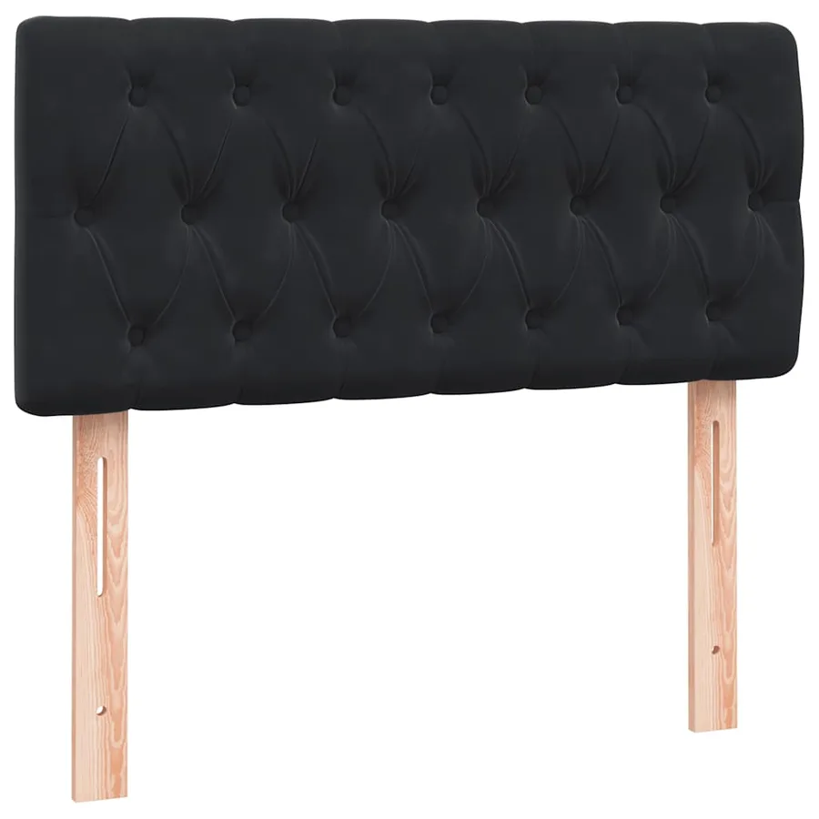 Sommier à lattes de lit avec matelas noir 90x210 cm velours - 8