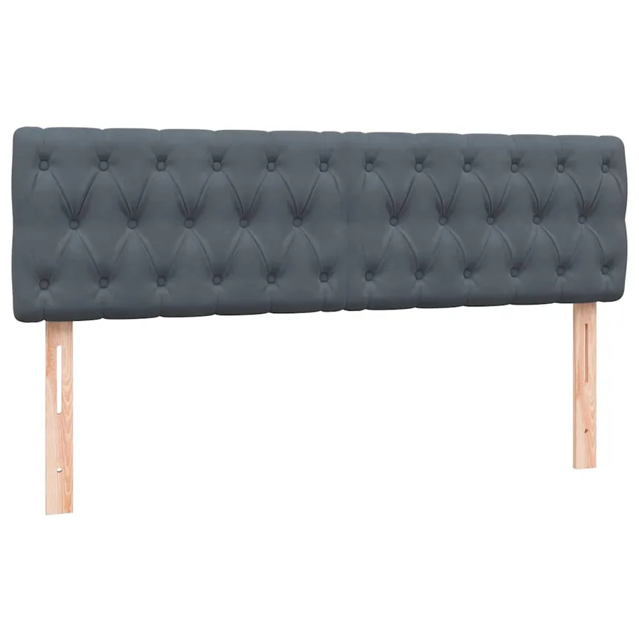 Sommier à lattes de lit et matelas gris foncé 140x210cm velours - 7
