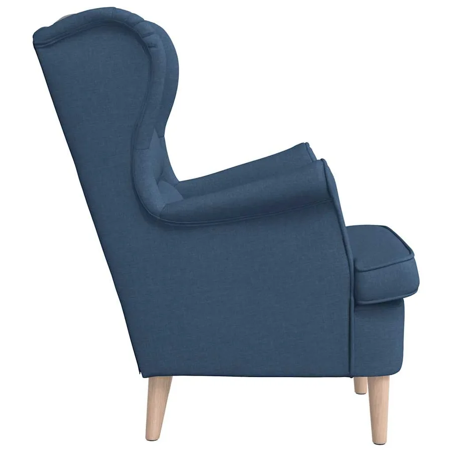 Fauteuil bleu 74x84x100 cm tissu - 5