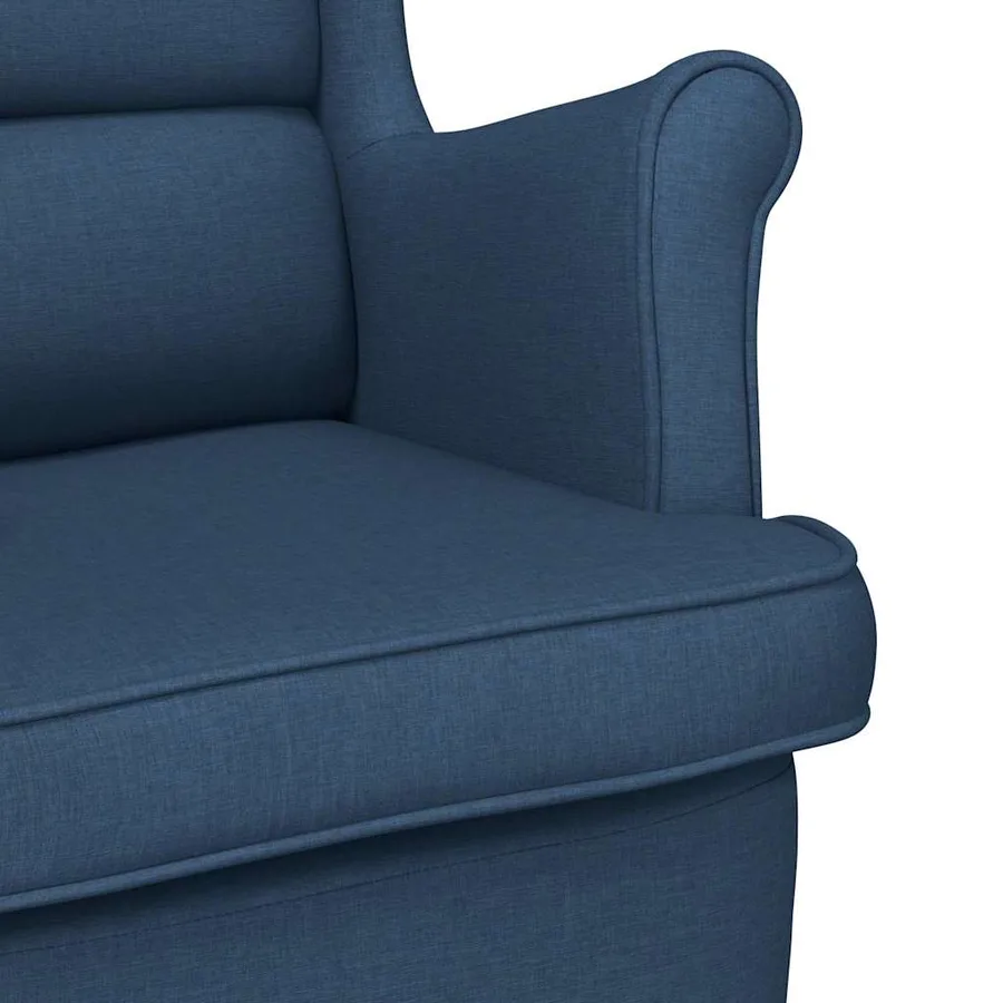 Fauteuil bleu 74x84x100 cm tissu - 7