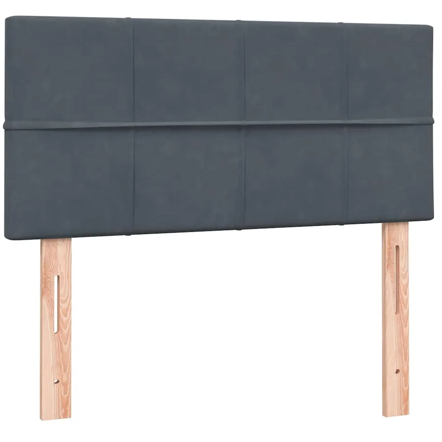 Sommier à lattes de lit et matelas gris foncé 100x210cm velours - 7