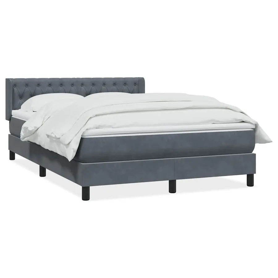 Sommier à lattes de lit et matelas gris foncé 160x210cm velours - 2