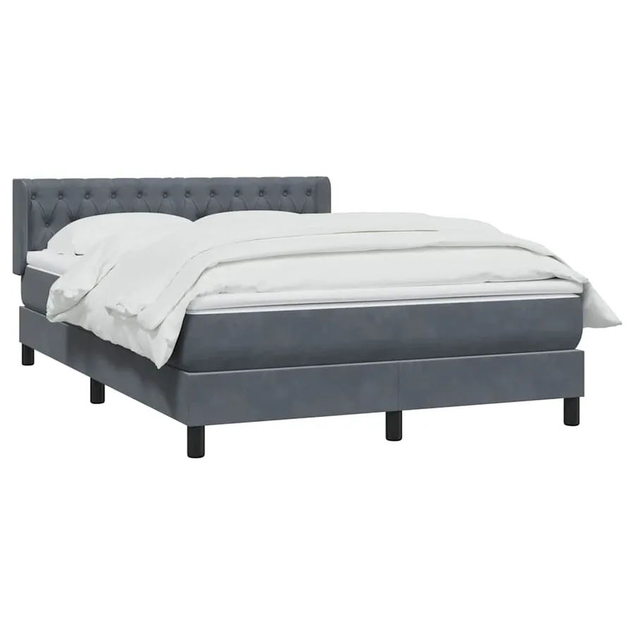 Sommier à lattes de lit et matelas gris foncé 160x210cm velours - 3
