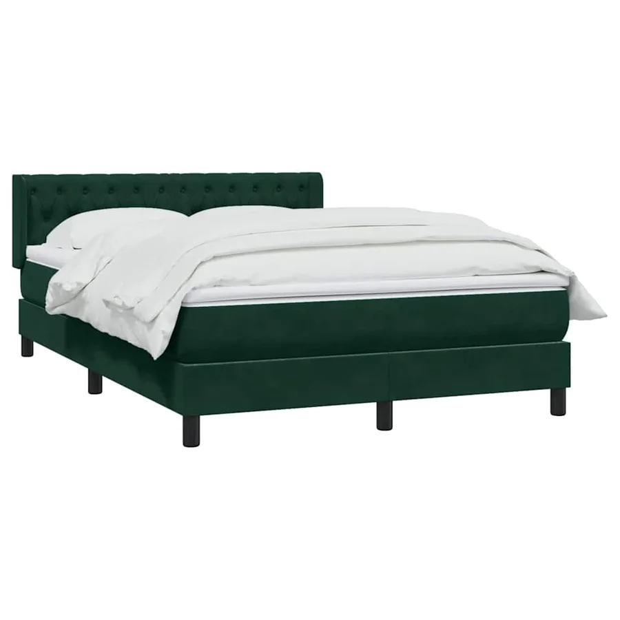 Sommier à lattes de lit et matelas vert foncé 160x210cm velours - 3