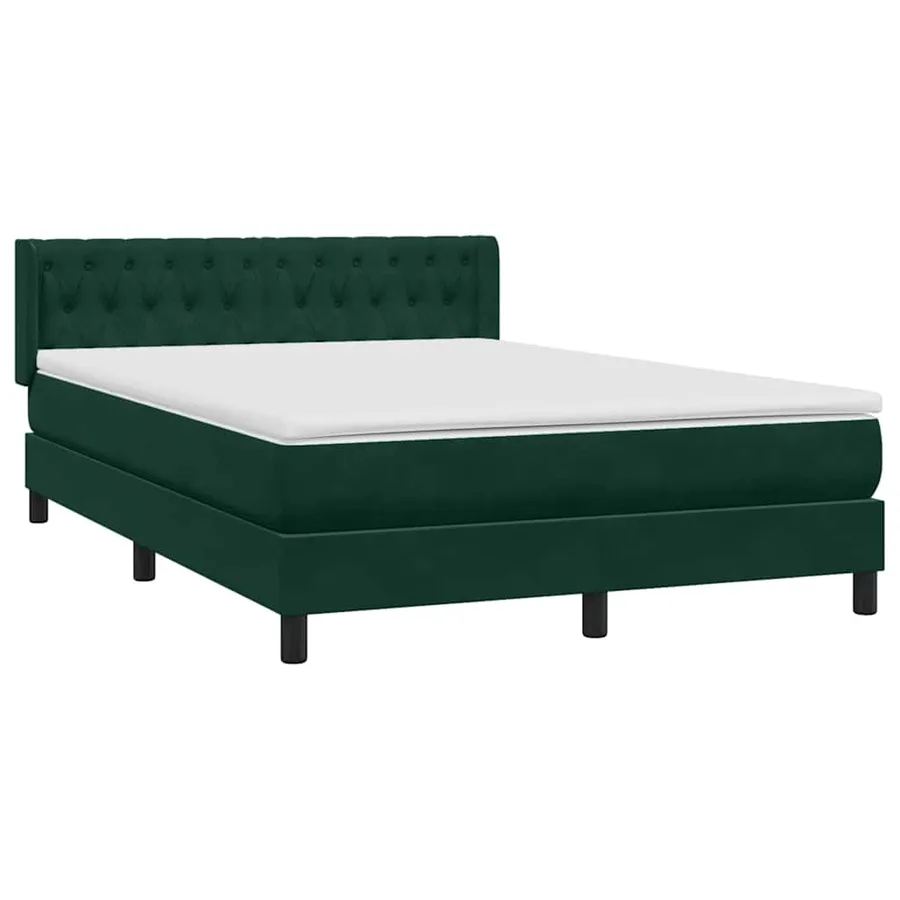 Sommier à lattes de lit et matelas vert foncé 160x210cm velours - 4