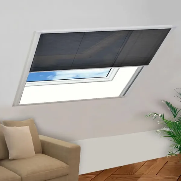 Moustiquaire plissée pour fenêtre Aluminium 120 x 120 cm