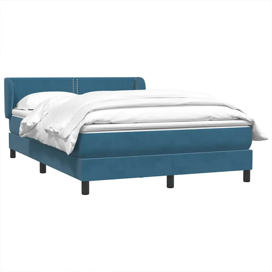 Sommier à lattes de lit et matelas bleu foncé 160x210cm velours - 3