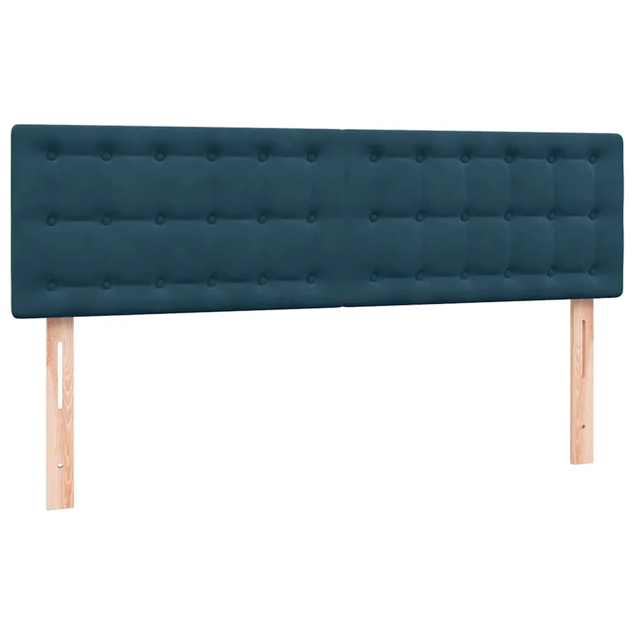 Sommier à lattes de lit et matelas bleu foncé 160x210cm velours - 7