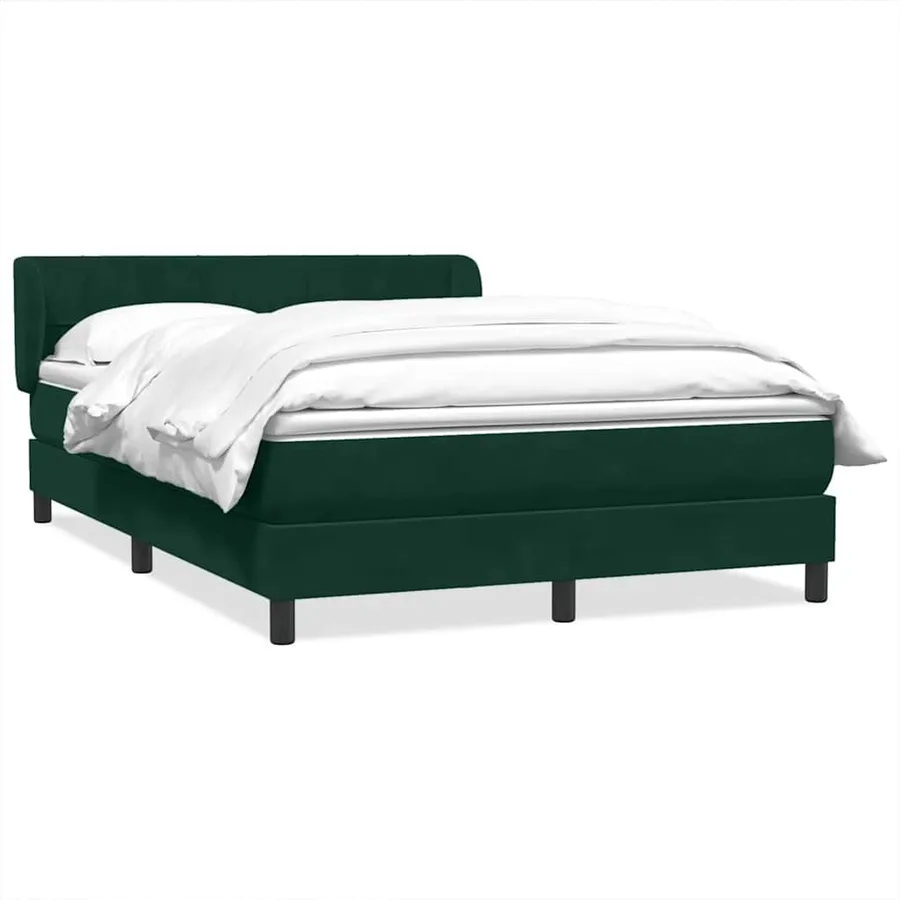 Sommier à lattes de lit et matelas vert foncé 140x210cm velours - 2