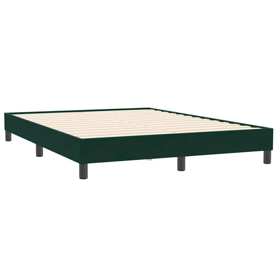 Sommier à lattes de lit et matelas vert foncé 140x210cm velours - 5