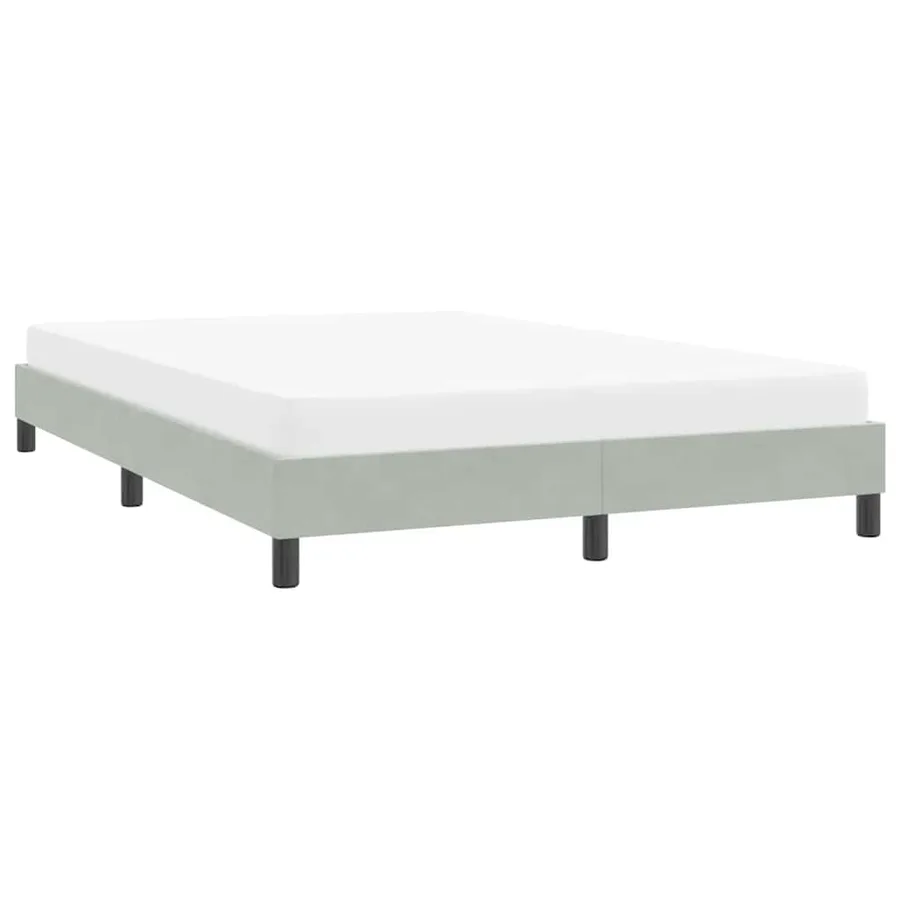 Cadre de lit sans matelas gris clair 160x210 cm velours - 4