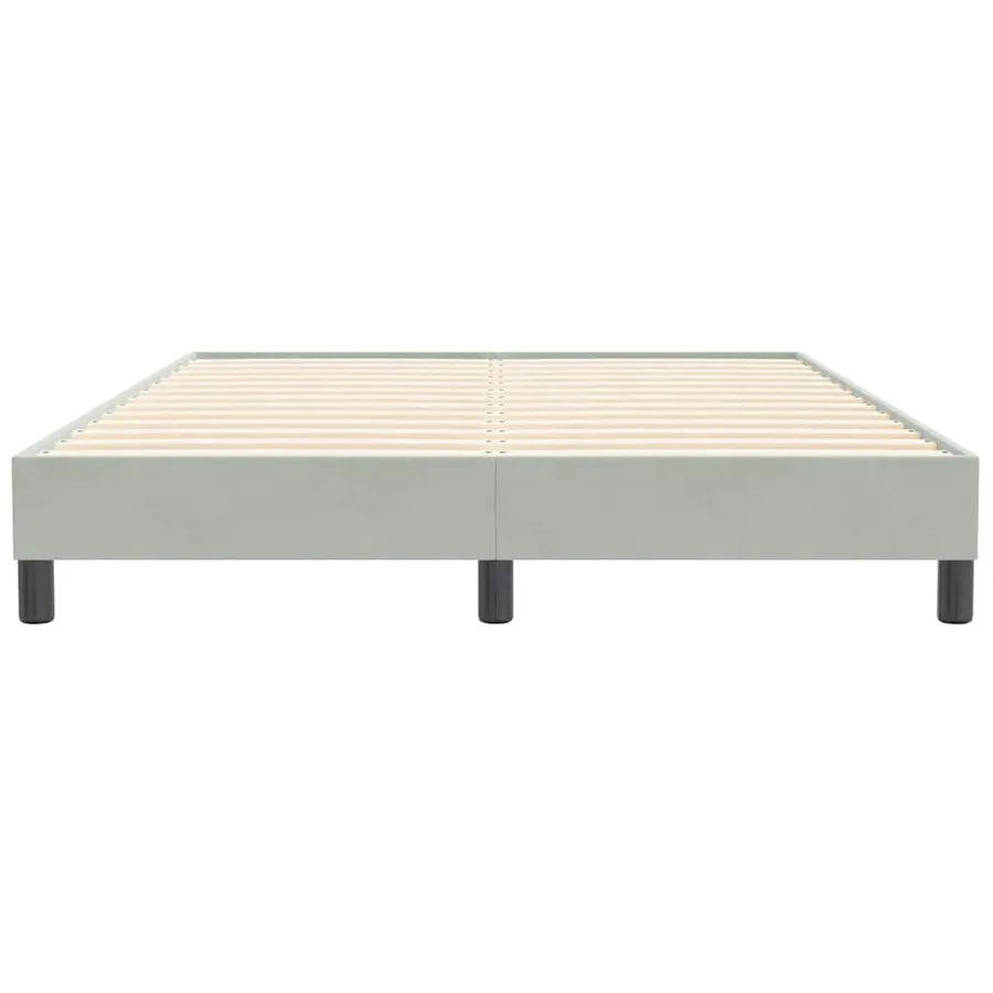 Cadre de lit sans matelas gris clair 160x210 cm velours - 5