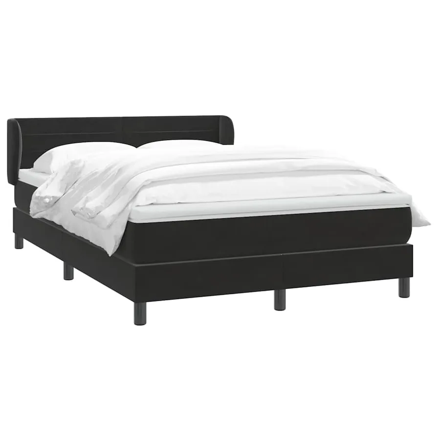 Sommier à lattes de lit avec matelas noir 160x210 cm velours - 3