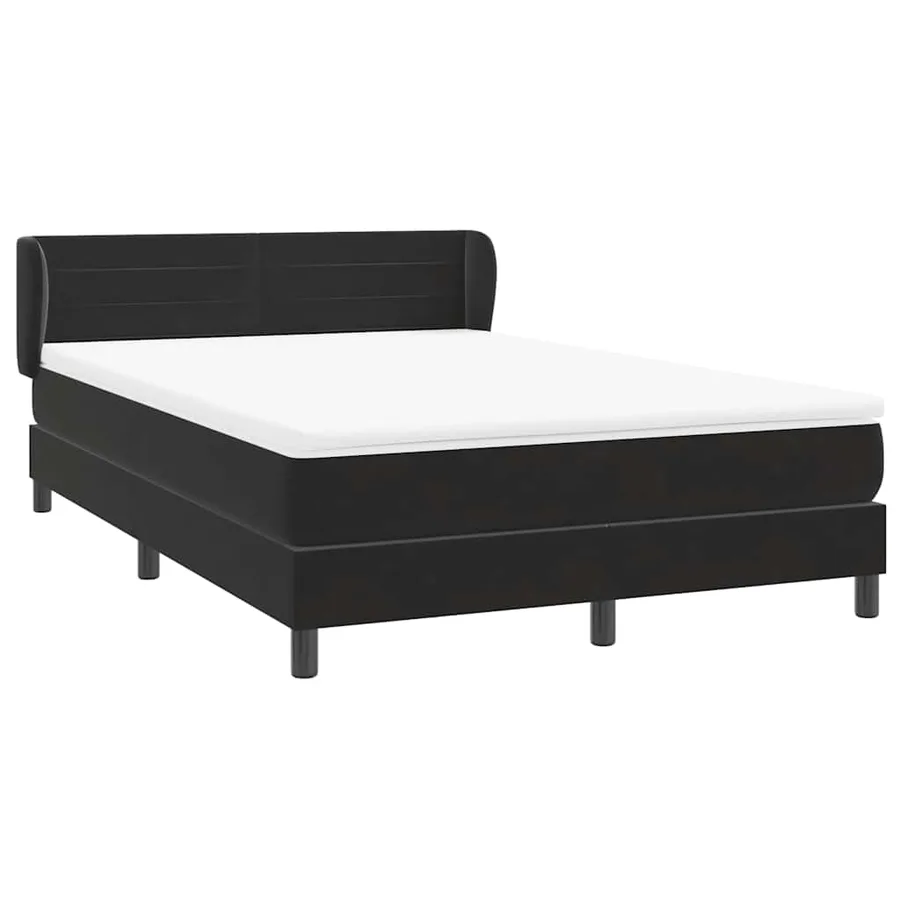 Sommier à lattes de lit avec matelas noir 160x210 cm velours - 4