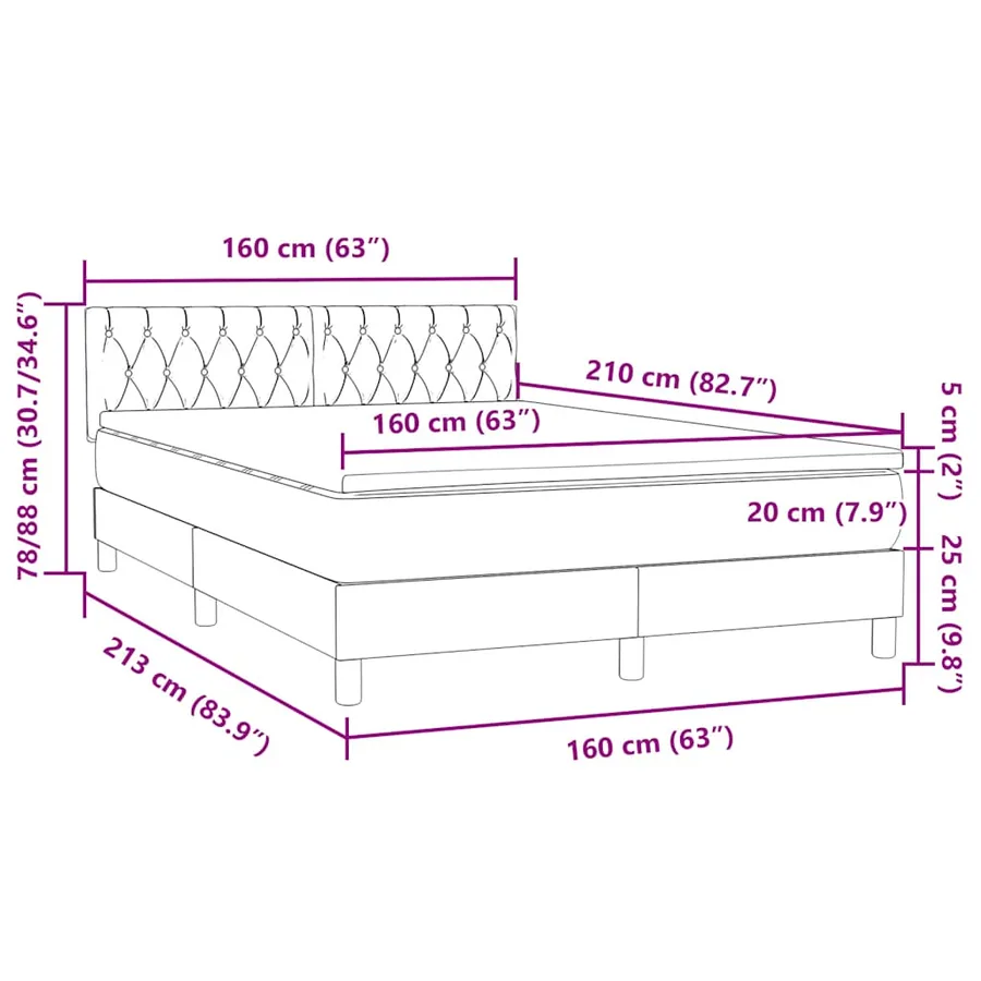 Sommier à lattes de lit et matelas gris clair 160x210cm velours - 12