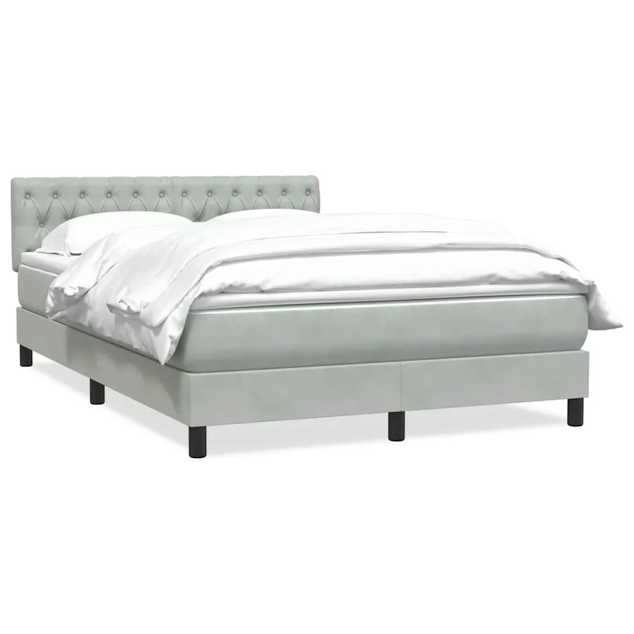 Sommier à lattes de lit et matelas gris clair 160x210cm velours - 2