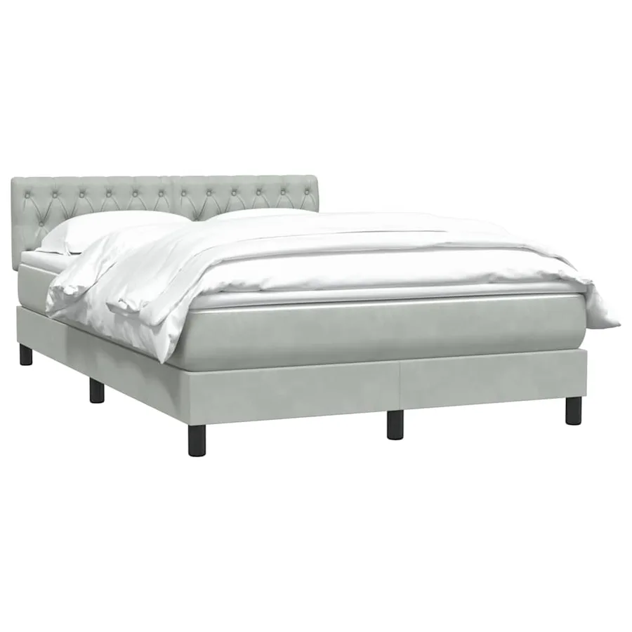 Sommier à lattes de lit et matelas gris clair 160x210cm velours - 3