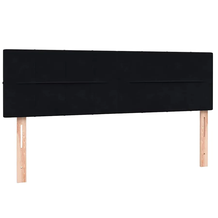 Sommier à lattes de lit avec matelas noir 160x210 cm velours - 7