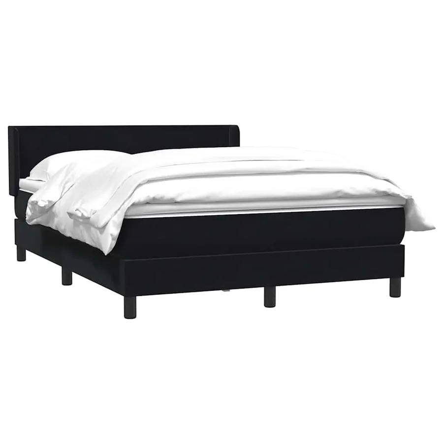 Sommier à lattes de lit avec matelas noir 160x210 cm velours - 3