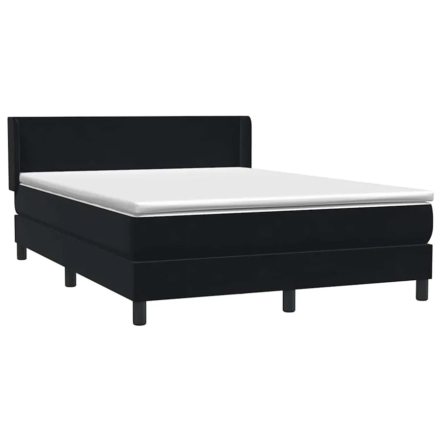 Sommier à lattes de lit avec matelas noir 160x210 cm velours - 4