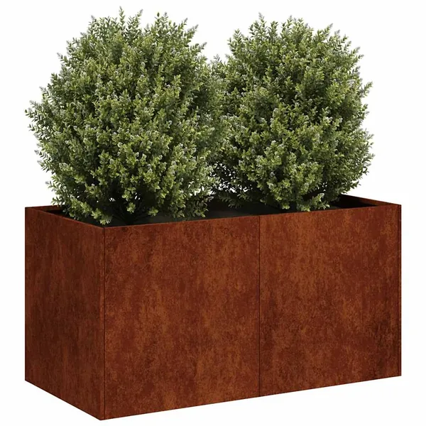 Jardinière rouillé 80x40x40 cm acier inoxydable