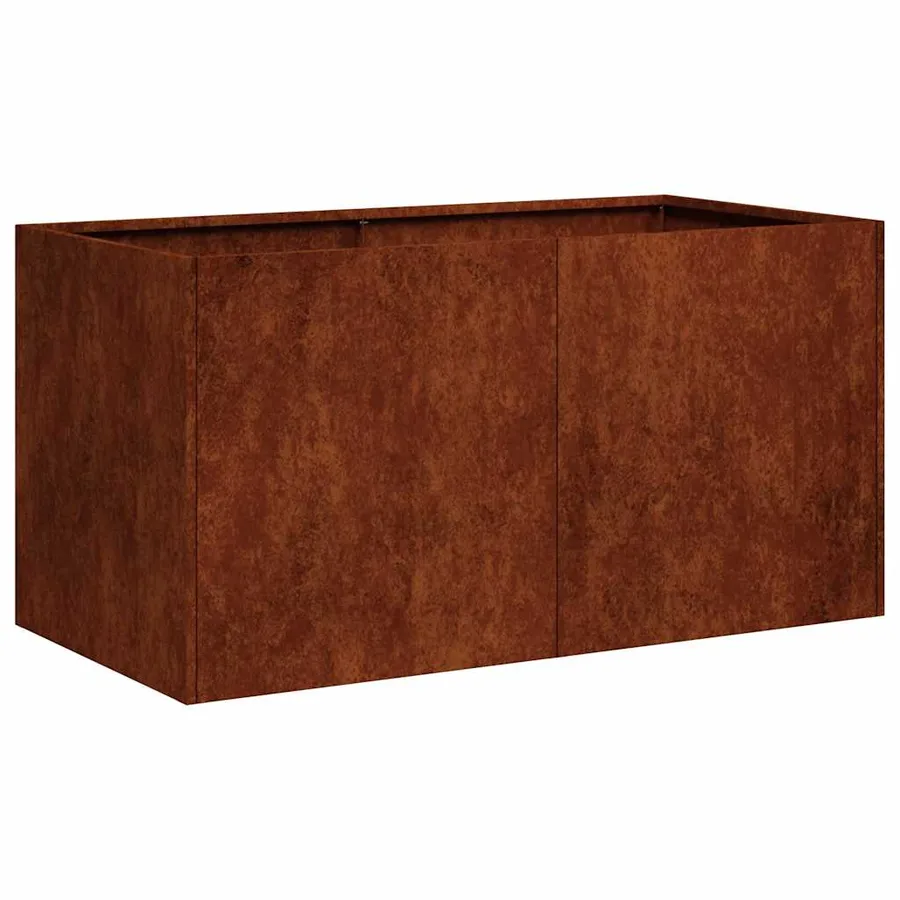 Jardinière rouillé 80x40x40 cm acier inoxydable - 2