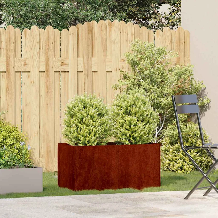 Jardinière rouillé 80x40x40 cm acier inoxydable - 3
