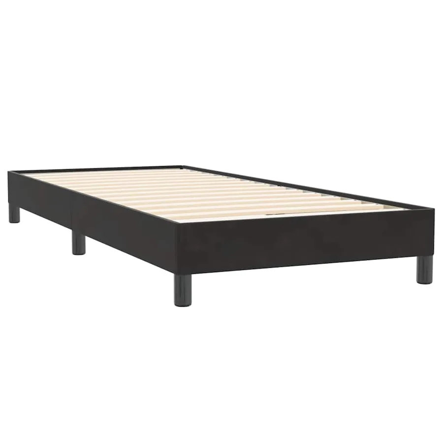 Sommier à lattes de lit avec matelas noir 80x220 cm velours - 5