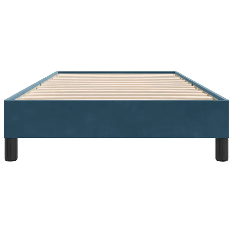 Cadre de lit sans matelas bleu foncé 90x220 cm velours - 5