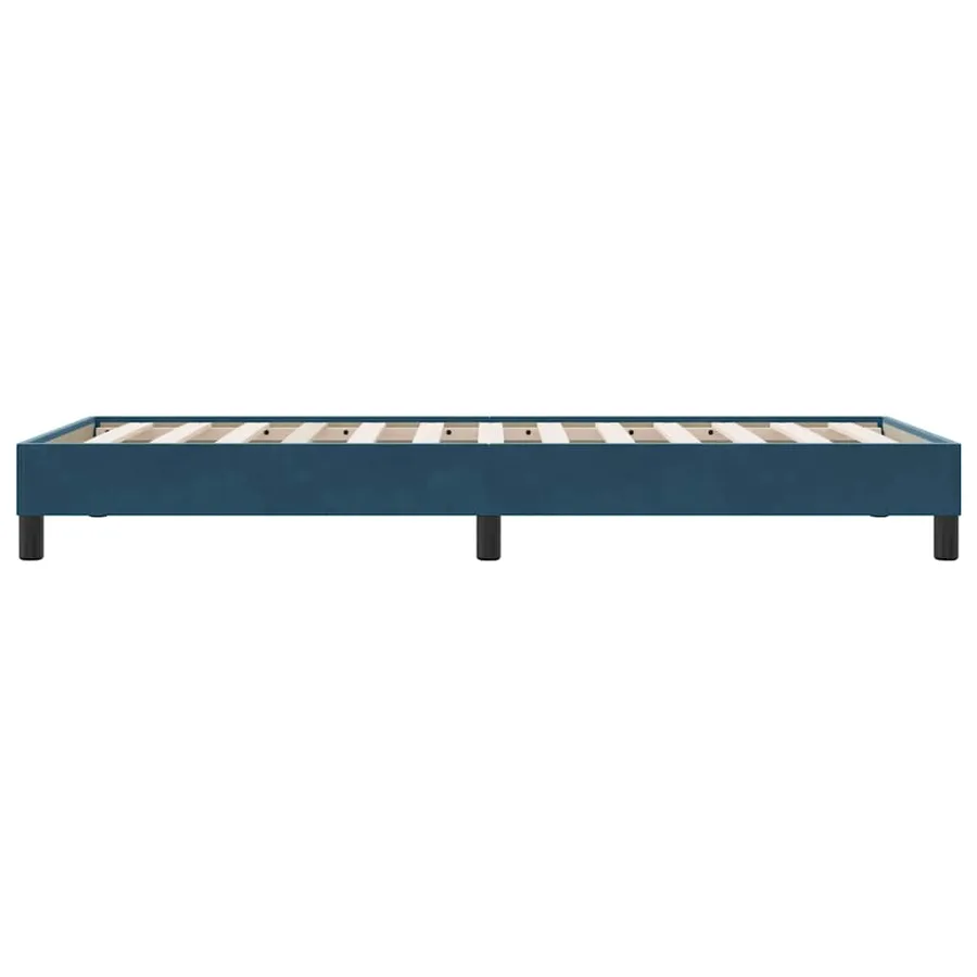 Cadre de lit sans matelas bleu foncé 90x220 cm velours - 6