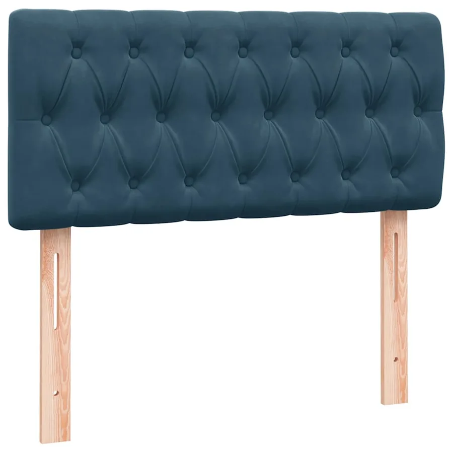 Sommier à lattes de lit et matelas bleu foncé 90x220 cm velours - 8