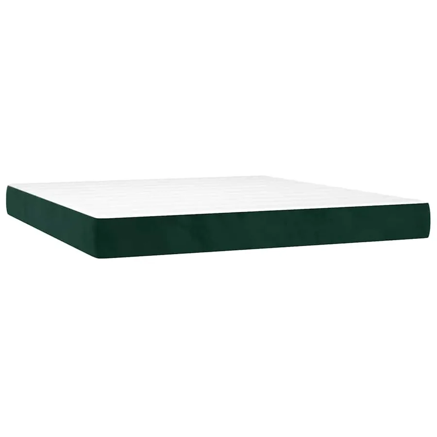 Sommier à lattes de lit et matelas Vert foncé 180x200cm Velours - 6