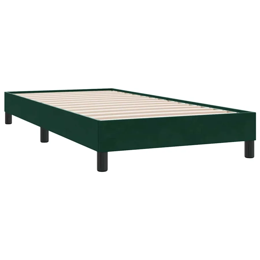 Sommier à lattes de lit et matelas vert foncé 80x210 cm velours - 5