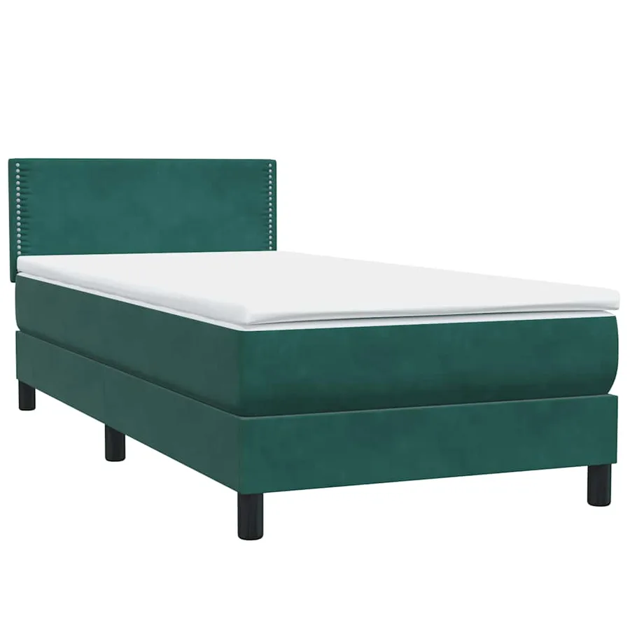 Sommier à lattes de lit et matelas vert foncé 80x210 cm velours - 4