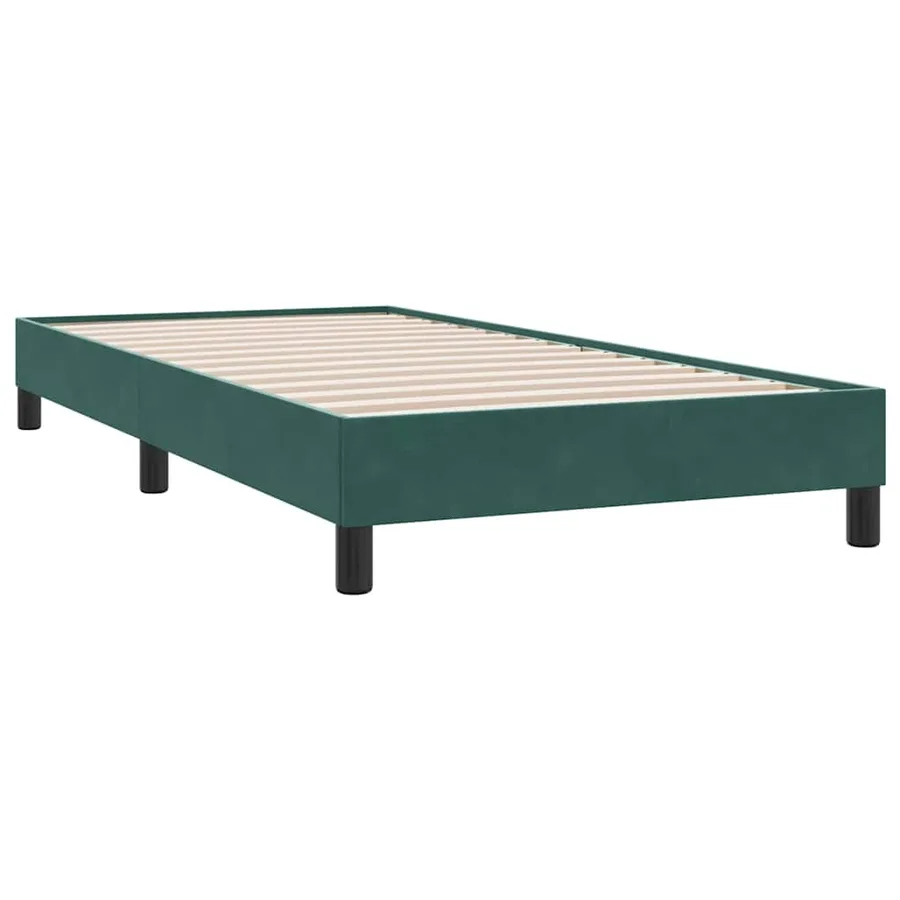 Sommier à lattes de lit et matelas vert foncé 80x210 cm velours - 5