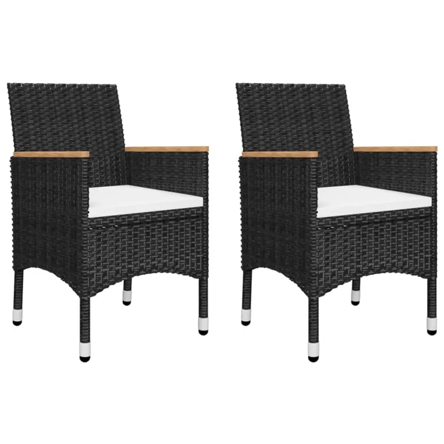 Ensemble à manger de jardin 5 pcs Noir - 2