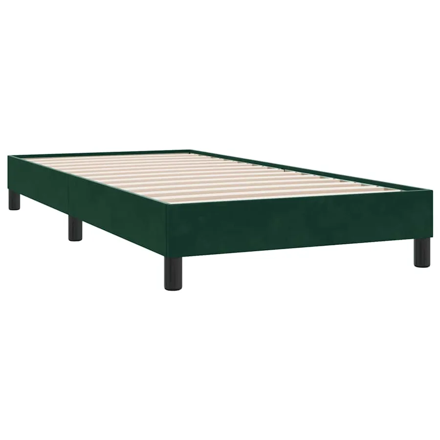Cadre de lit sans matelas vert foncé 80x220 cm velours - 7