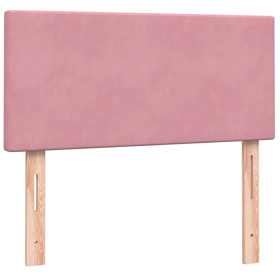Sommier à lattes de lit avec matelas rose 90x210 cm velours - 6