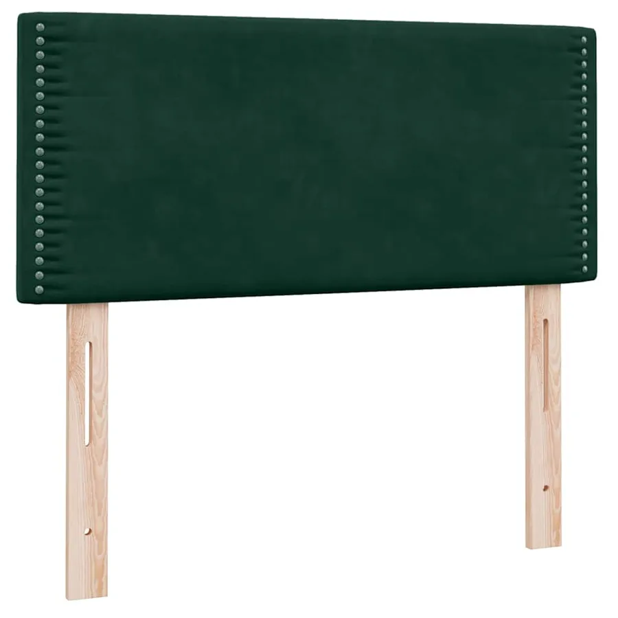 Sommier à lattes de lit et matelas et LED vert foncé 80x220 cm velours - 7