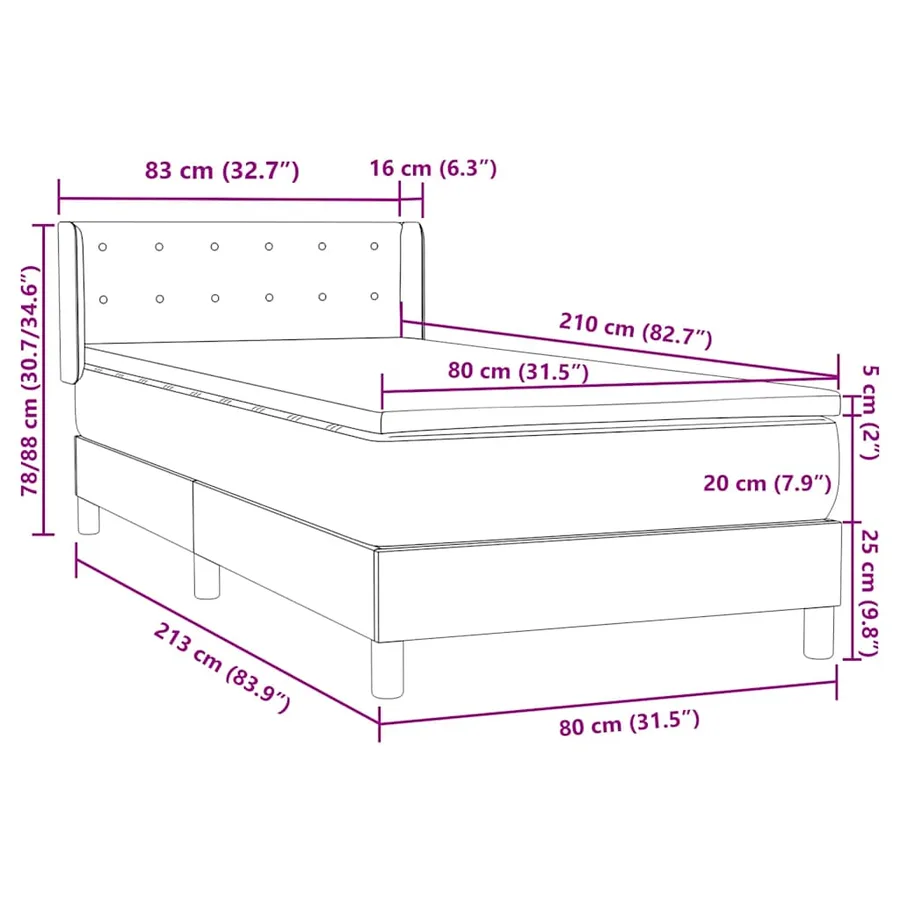 Sommier à lattes de lit avec matelas rose 80x210 cm velours - 12