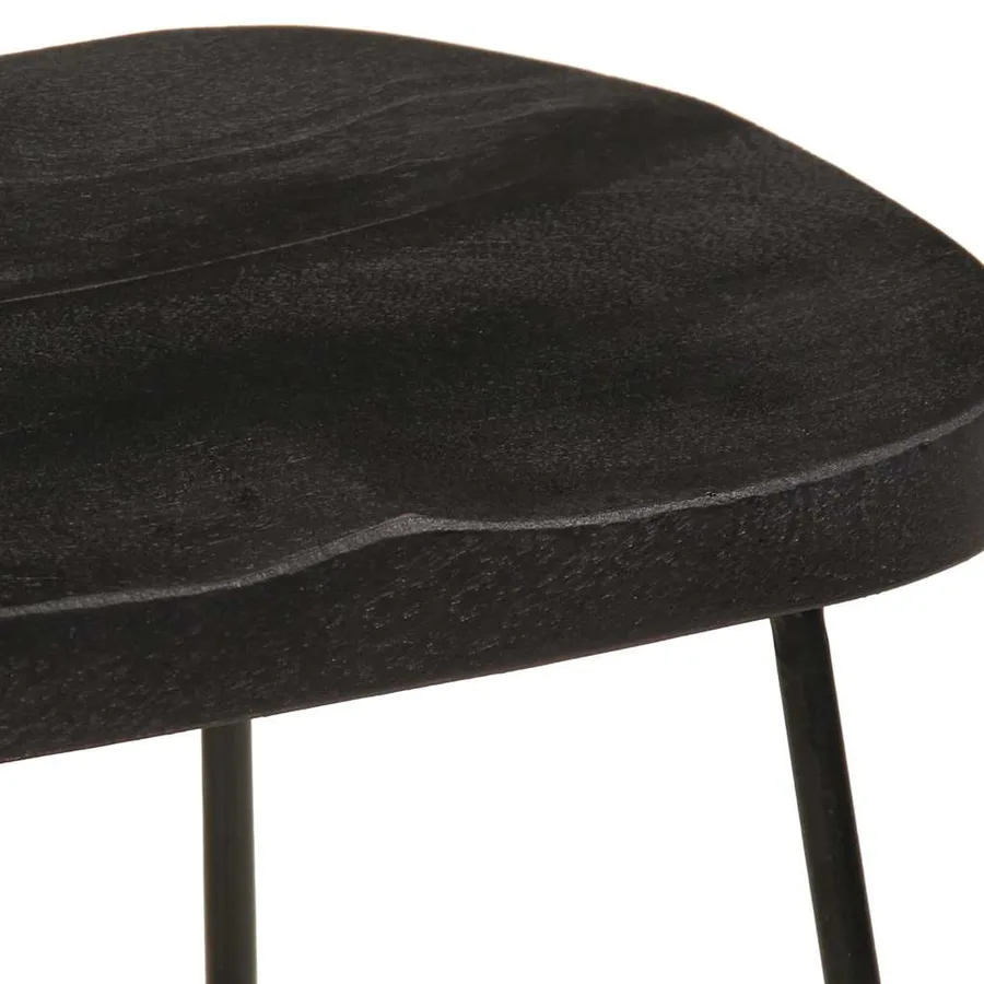 Tabourets de bar lot de 2 noir 45x40x62 cm bois manguier massif - 5