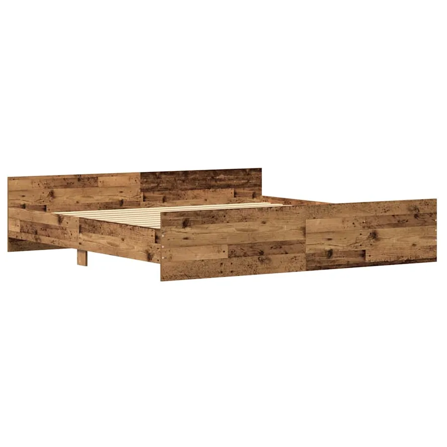 Cadre de lit Bois Ancien 203 x 203 x 50 cm Bois d'ingénierie - 4