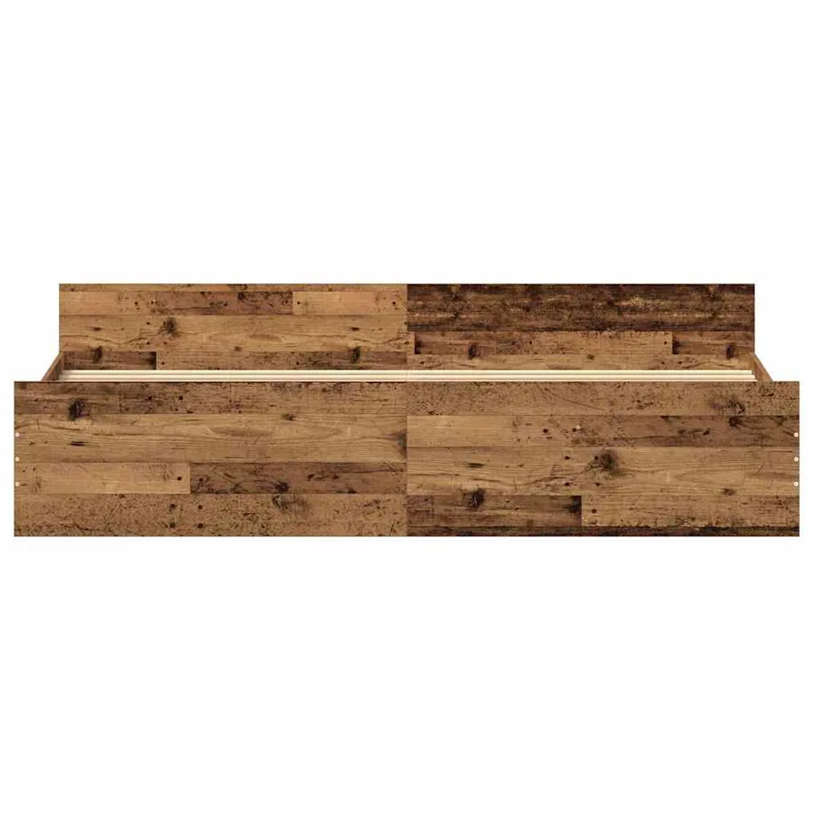 Cadre de lit Bois Ancien 203 x 203 x 50 cm Bois d'ingénierie - 5
