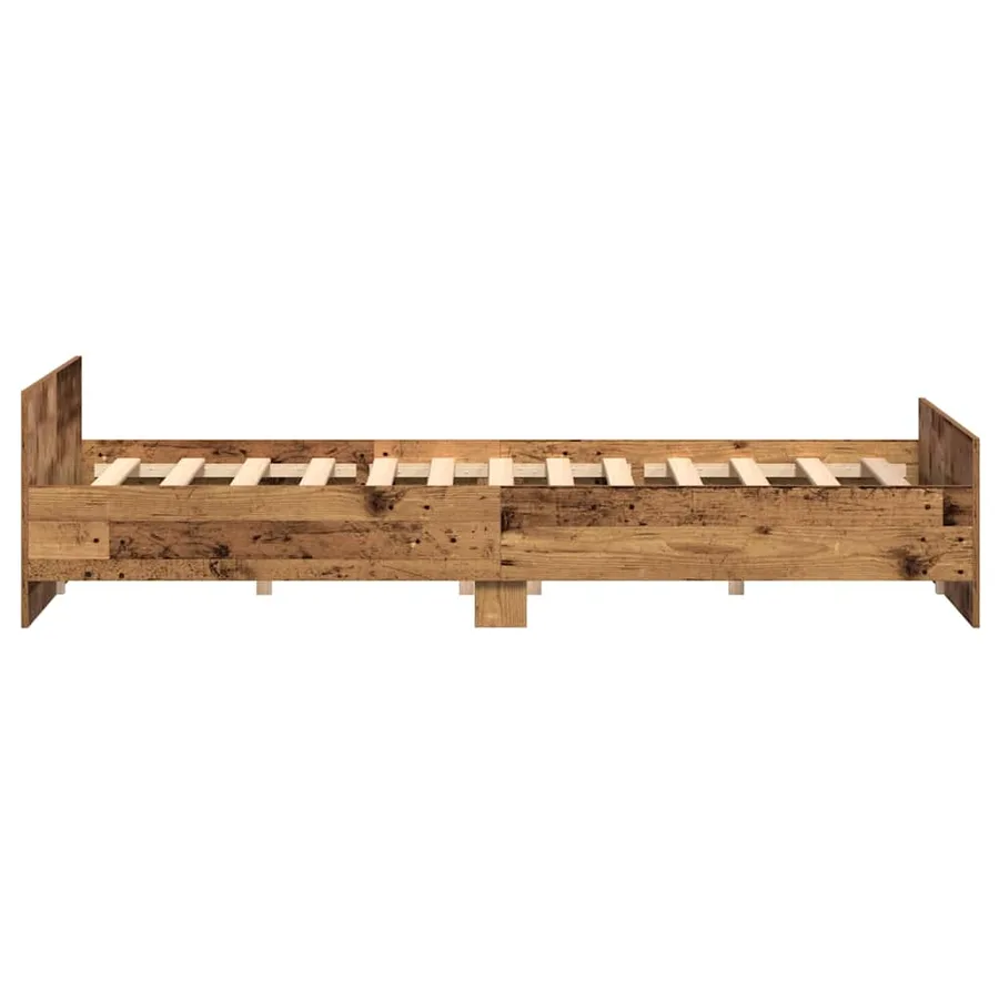 Cadre de lit Bois Ancien 203 x 203 x 50 cm Bois d'ingénierie - 6