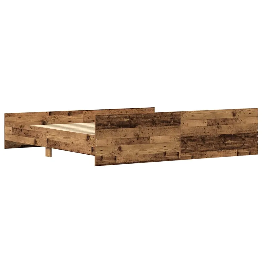 Cadre de lit Bois Ancien 203 x 203 x 50 cm Bois d'ingénierie - 7