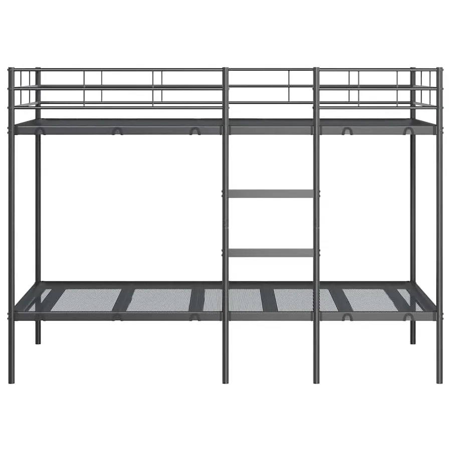 Lit superposé sans matelas noir 90x200 cm acier - 5
